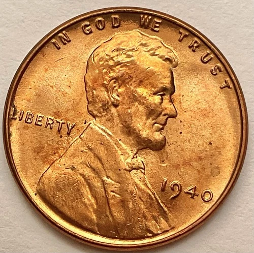 1940p  Choice Uncirculated BU Red RD - Lincoln Wheat Cent  ~ B757
