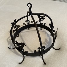 Antique Wrought Iron Game Crown - 19th Century Butcher's Rack with Bird Motifs