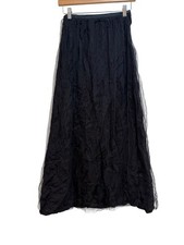 Vintage Y2K Metallic Sparkly Edition Black Mesh Overlay Skirt Whimsigoth Small