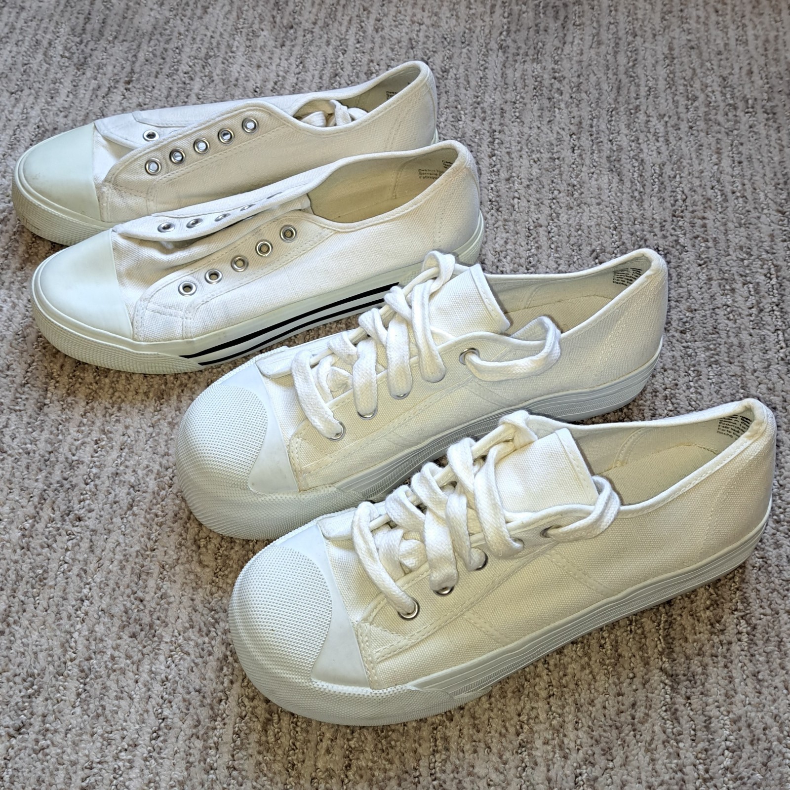 *Lotto di 2 Paia* City Sneaks Donna 7.5 Casual Sneakers Basse Beige Tela