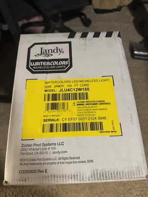 #ad jandy nichless pool light led hydra cool 12v 150 Cord $445.00