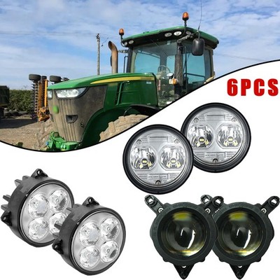 Set of LED Headlights +Fog lights For John Deere 6M 6R 7R 8R 9R Series