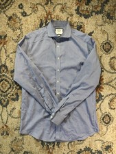 Charles Tyrwhitt Dress Shirt Mens 16 36/37 Blue Check Slim Fit Non Iron
