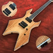 Warlock Extreme Exotic BC Electric Guitar Spalted Maple FR Bridge Natural