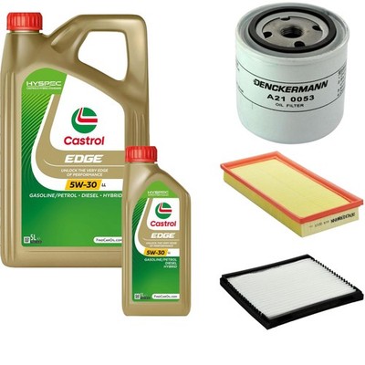 Inspektionspaket Castrol EDGE Titanium 5W-30 LL 6L für Volvo V40 Kombi 1.8