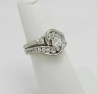 Real 925 Sterling Silver 2 CT Round Cut Lab Created Wedding Engagement Ring Set