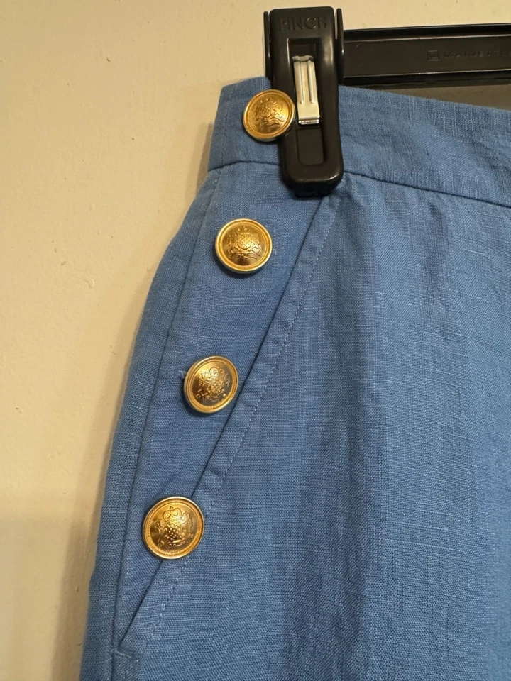 Vineyard Vines Woman Club Blue Linen Sailor Pant Size 2 NWOT - Image 3 of 4