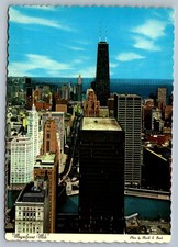 Postcard 1970s Magnificent Mile Chicago Ill John Hancock Center Cityscape