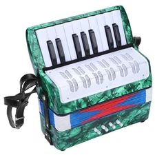 17 Key 8 Bass Piano Accordion Musical Instrument For Beginners Students (Green)