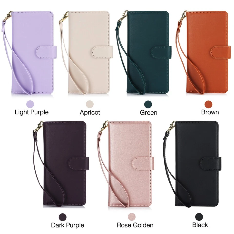 Wallet Case For iPhone 17 16 15 14 13 12 11 Pro Max 8 RFID Blocking Flip Cover - Image 2 of 4