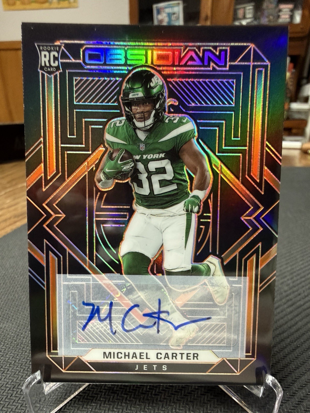 Michael Carter Panini Obsidian #118 Autograph-Electric Etch-Orange