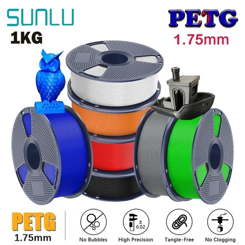 SUNLU PETG 3D Drucker Filament 1.75mm PETG 1KG/ROLL +/-0.02mm Mehrfarbig No Knot