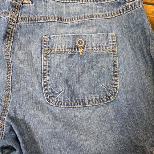 Eddie Bauer Denim Capri Pants Relaxed Fit Casual Blue Drawstring Women's 14P - Picture 9 of 9