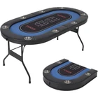 8 Player Poker Table Foldable Texas Holdem Table with Deepen Cup Holders&Padded