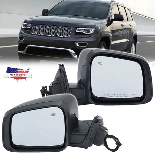 Power Glass Side Mirror Pair For 2011-2021 Jeep Grand Cherokee Heated Paintable