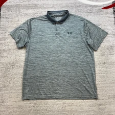 Under Armour Performance Polo Shirt 2XL XXL Gray Golfer Outdoors Heather Preppy
