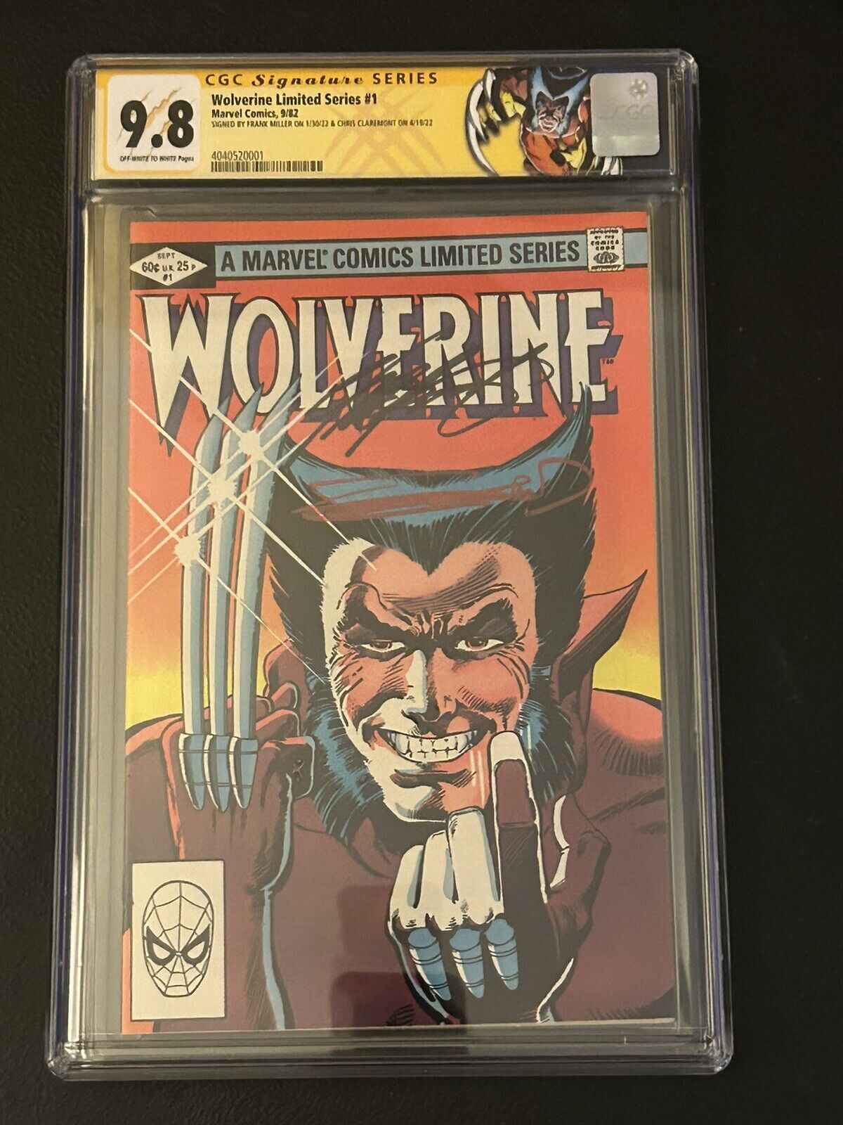 Wolverine #1 CGC SS 9.8 White Signed Chris Claremont + Frank Miller 1st Patch!!