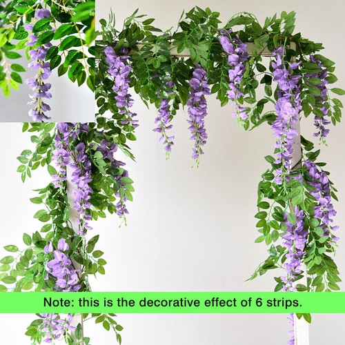 SpringUp Artificial Fake Flowers Silk Wisteria Garden Plants Vines Hanging Decor - Picture 17 of 21