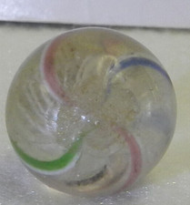  18582m Small .57 Inches Vintage German Handmade Latticino Swirl Marble