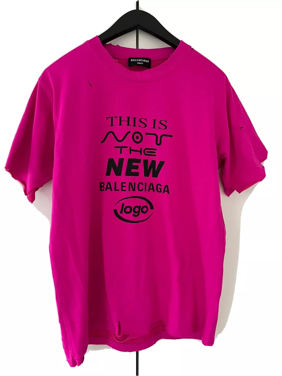 Balenciaga Men’s Ripped Logo Print T-Shirt