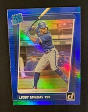 2021 Donruss Leody Taveras Blue Holo RATED ROOKIE #56 RC Texas Rangers, HOT CARD