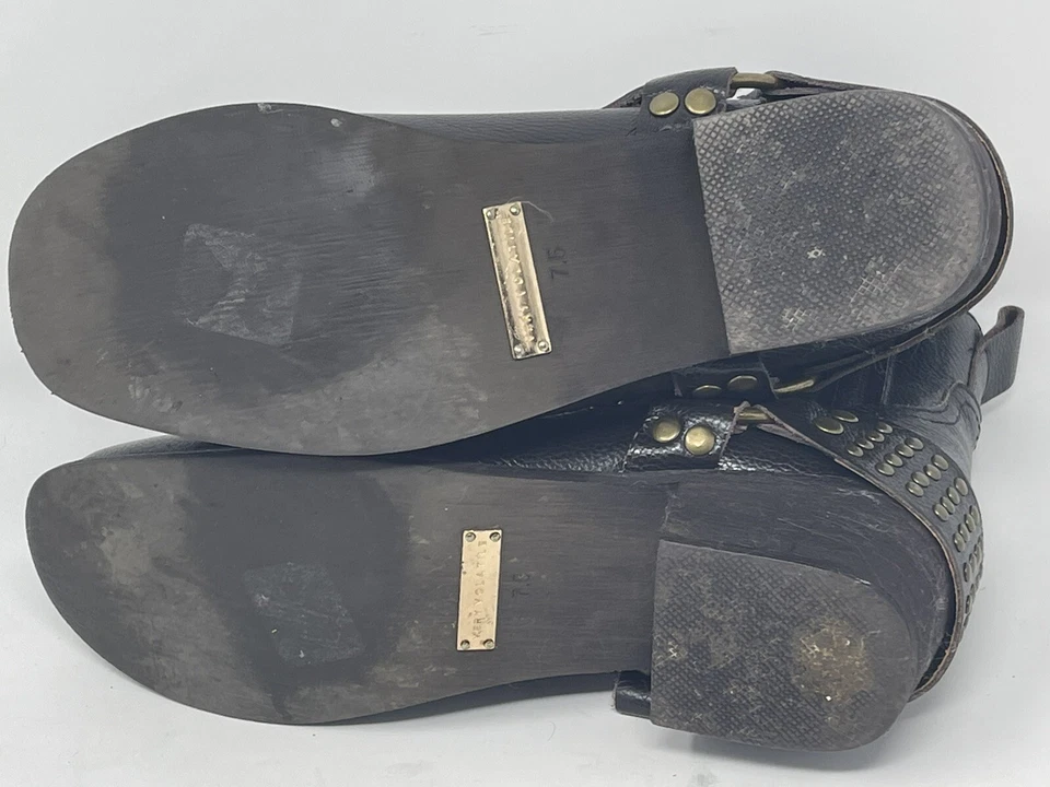 Коричневый с заклепками мотоциклиста ботильоны, размер 7,5 на очень изменчивый Лос-Анджелес - Изображение 4 из 4