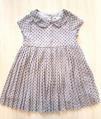 Kinder H&M Sommerkleid Gr. 104 Plisseekleid kurzarm Retro-Look Kleid 104,wie neu