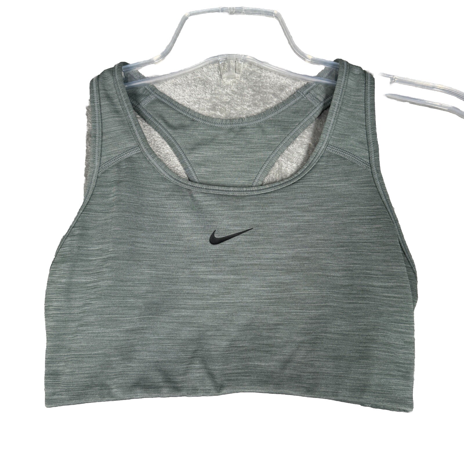 Nike Sports Bra Women Medium Gray Dri Fit Racerback Tank Casual Gym Workout-image