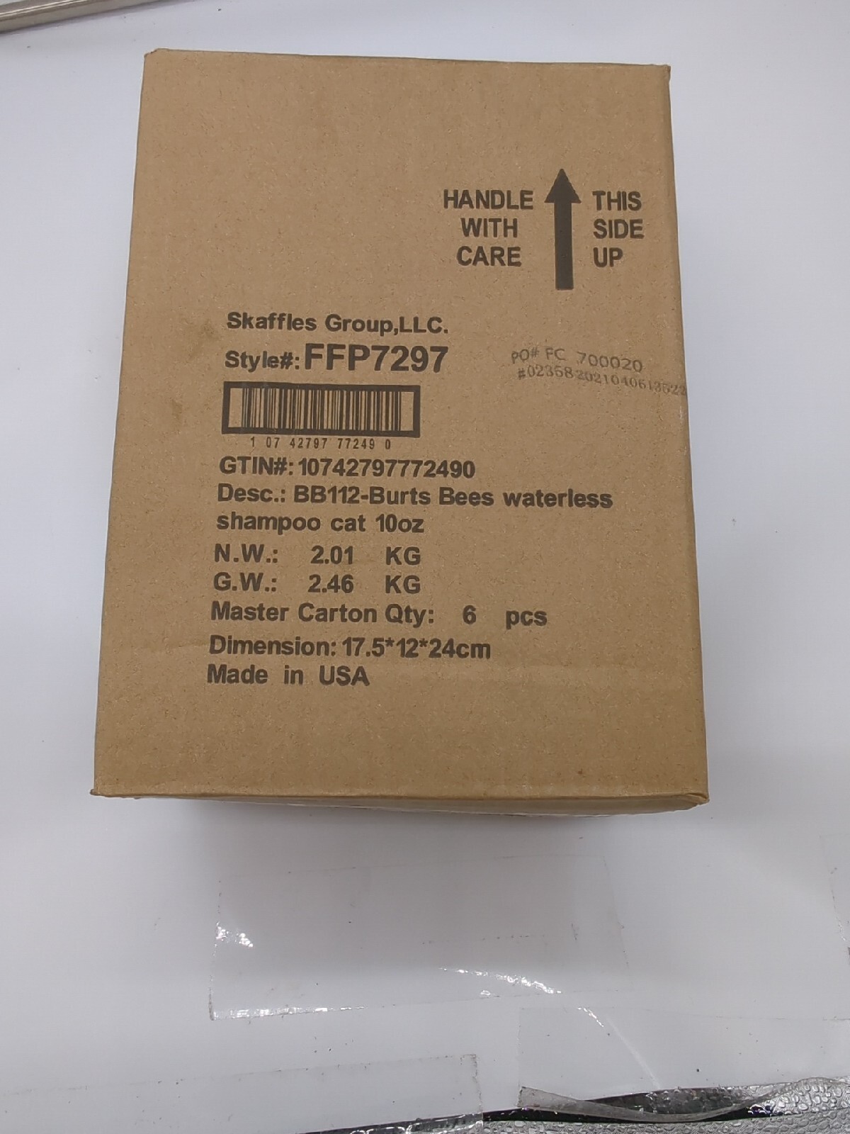 Burt's Bees Cat Waterless Shampoo Spray with Apple & Honey Case (6pcs