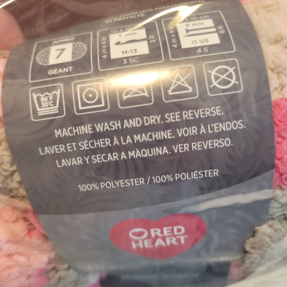 Lote de 3 hilos Red Heart Pomp-a-Doodle 3,5 oz arena rosa/Arena rosada NUEVO Foto 2 de 4