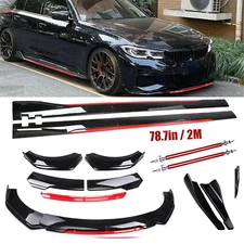 Front Bumper Lip Spoiler Splitter Side Skirt For 04-2021 Mazda 2 3 5 Gloss Black