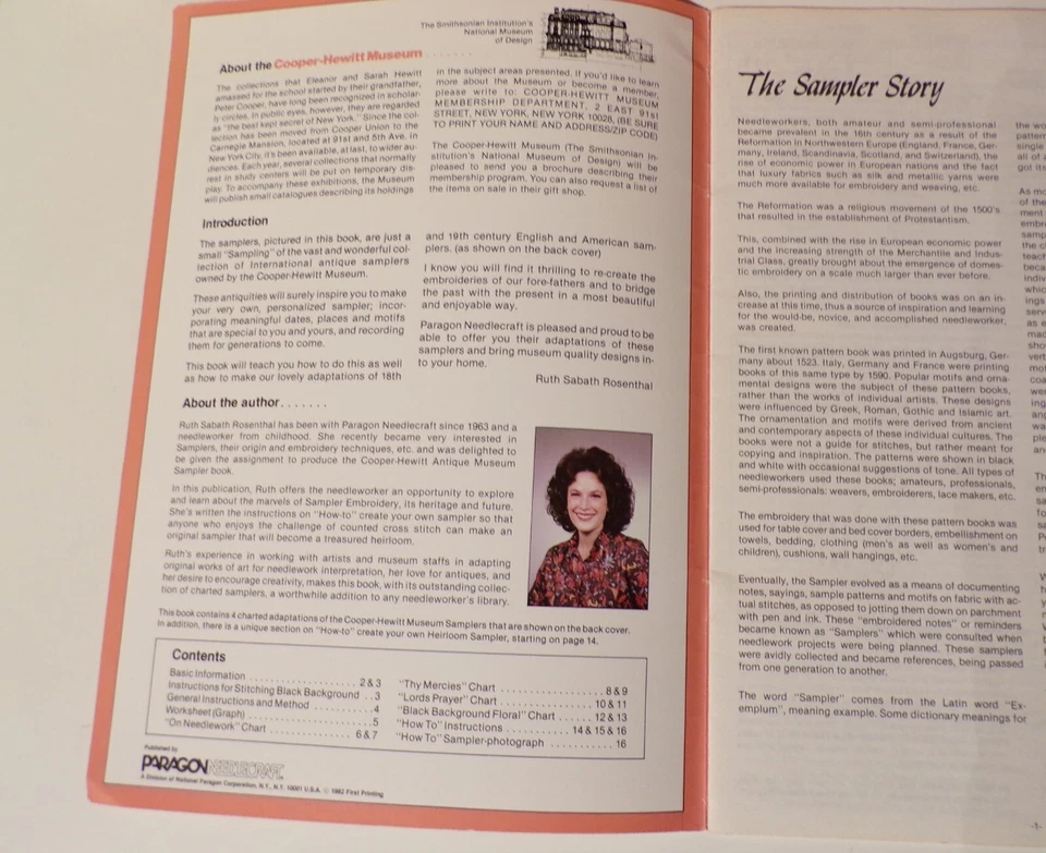 PARAGON ~ ANTIQUE MUSEUM SAMPLERS ~ COUNTED CROSS STITCH ~ COOPER HEWITT MUSEUM - Image 3 of 4