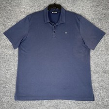 Travis Mathew Polo Shirt Mens 2XL Navy Blue Golf Short Sleeve Performance Adult