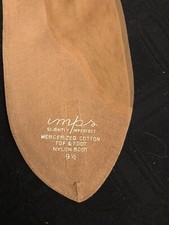 Garter Stocking Hosiery Imps Vintage Sheer Cotton RHT Nylon Sz 9 1/2 Seams