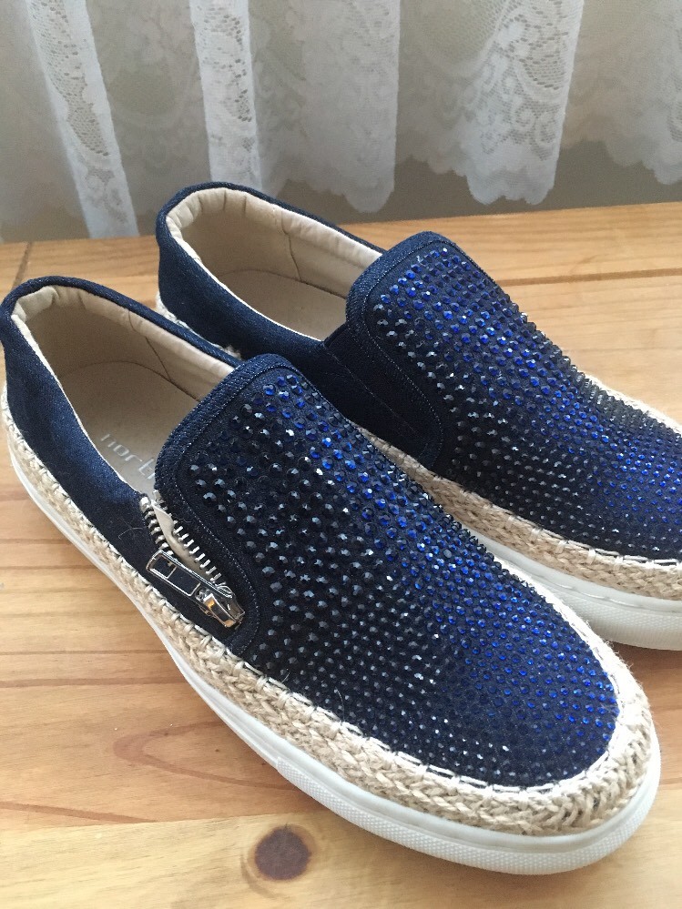 Ladies Blue Sequin Studded Northstar Shoes Size 38 BNWOT UK
