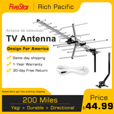 YAGI ANTENNA DUAL BAND UHF VHF OUTDOOR DIRECTIONAL DIGITAL HDTV 4K