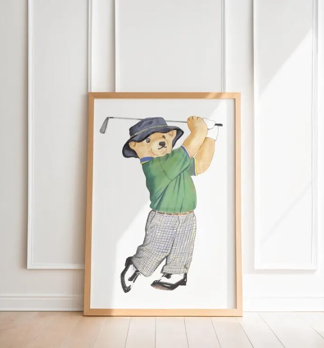Polo Bear Wall Art Poster, Fashion Magazine Poster