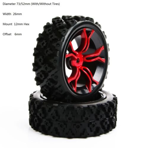 4pcs Rally Rubber Tires & Rims for HSP HPI RC 1:10 Racing Off Road Car - Picture 1 of 4