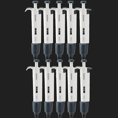 10Pcs 1-5ML Adjustable Volume Pipette Single Channel Pipettor Micro Pipettes USA