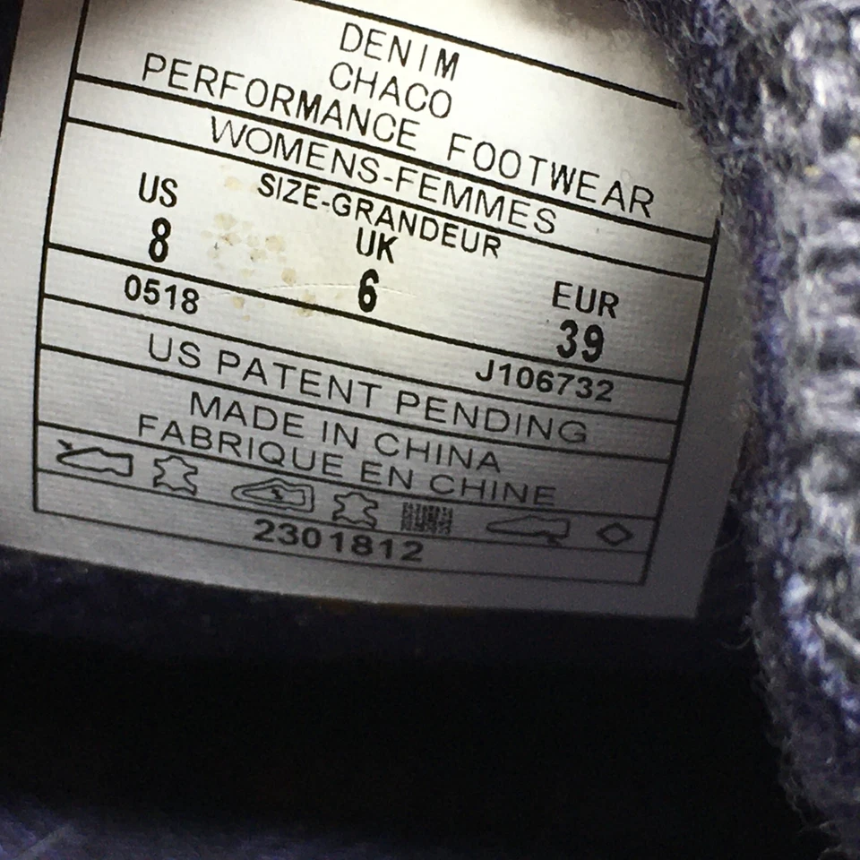 Chaco Ionia Zapatos Tenis Mujer Talla 8 Gris Azul Cuero Informal Con Cordones Foto 2 de 4