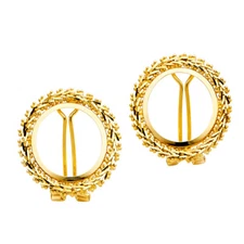 Ioka - 14K Yellow Gold 2.5 Pesos Bola Lever Back Earrings