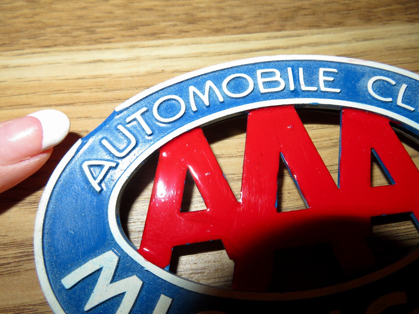 Vintage License Plate Topper AAA Michigan Automobile Club collector