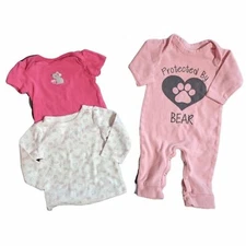 Baby Girl Bear Mouse Shirt And Bodysuit Set, 0-3 Month