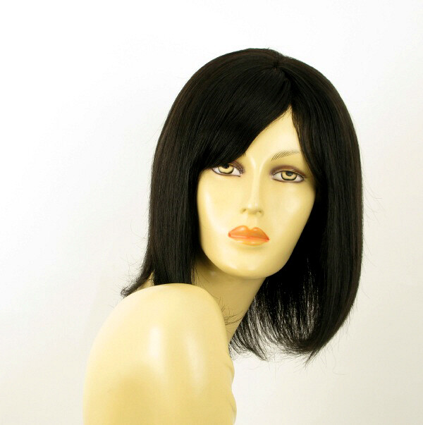 Perruque en cheveux 100% naturels Severine 1B la haute coiffure noire pour femme