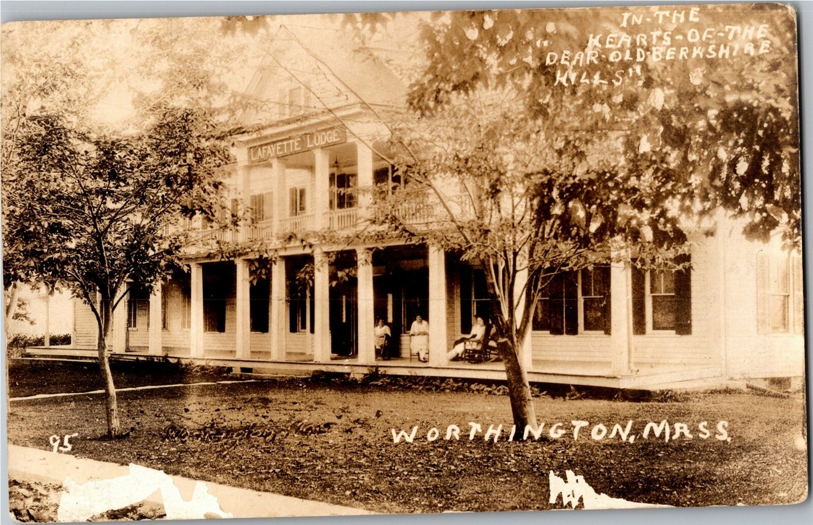 RPPC Lafayette Lodge, Worthington MA Vintage Postcard I36