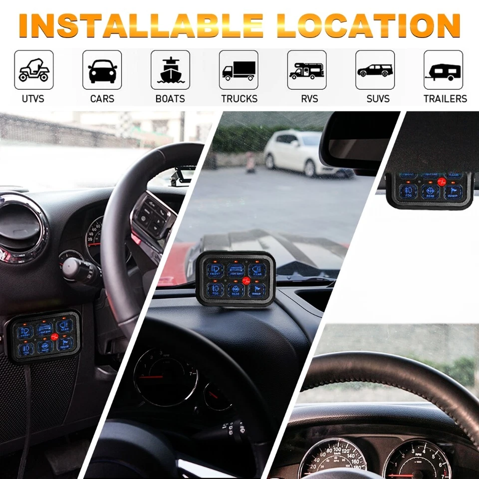 Sistema de relé de control de luz de panel de interruptor de 6 velocidades AUXBEAM para Dodge Ram 1500 2500 Foto 3 de 4