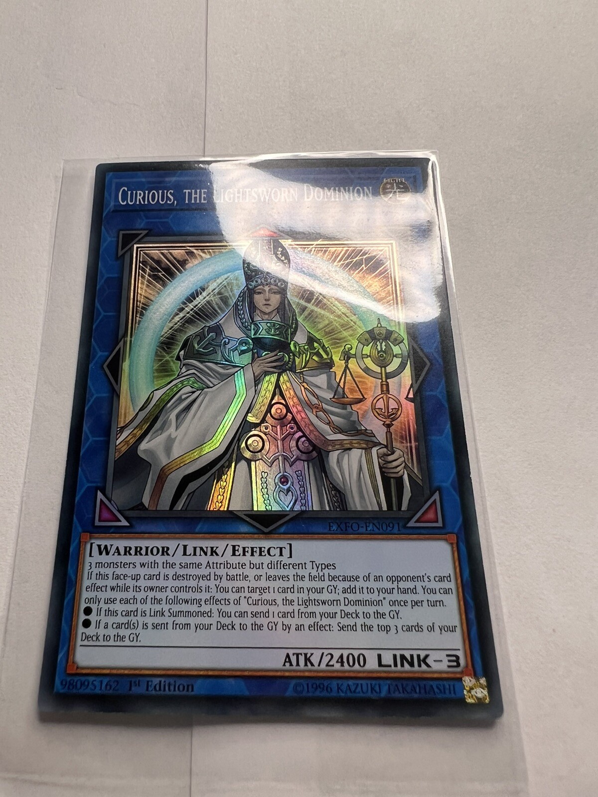Yugioh! Curious, the Lightsworn Dominion EXFOEN091 Super Rare