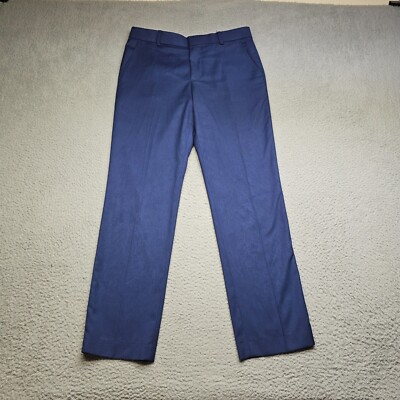 J Ferrer Pants Mens Size 30 Blue Slim Fit Dress Pants Button Front