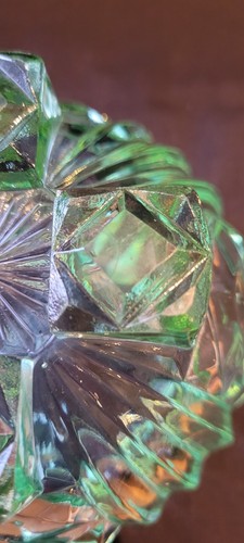 Vintage Bagley Green Glass Rose Bowl 'Duchess' Pattern #3103 - Picture 16 of 17