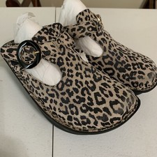 Algeria ALG - 412 Womens Cheetah Print Slide On Clog Mules Sz. 36/5-6 US